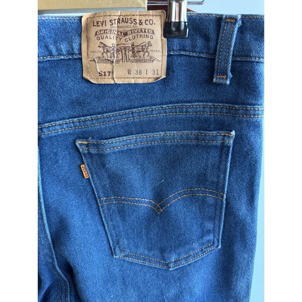 VTG 80s Levis 517 Orange Tab Jeans Mens Tag 38x31 Bootcut USA